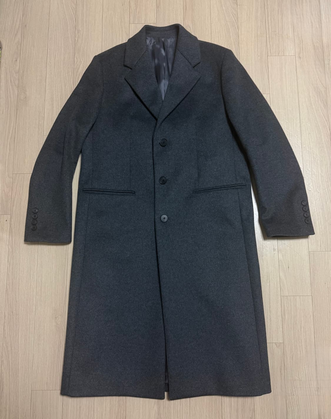 마마가리 캐시미어 50 코트 48 차콜 상품이미지1