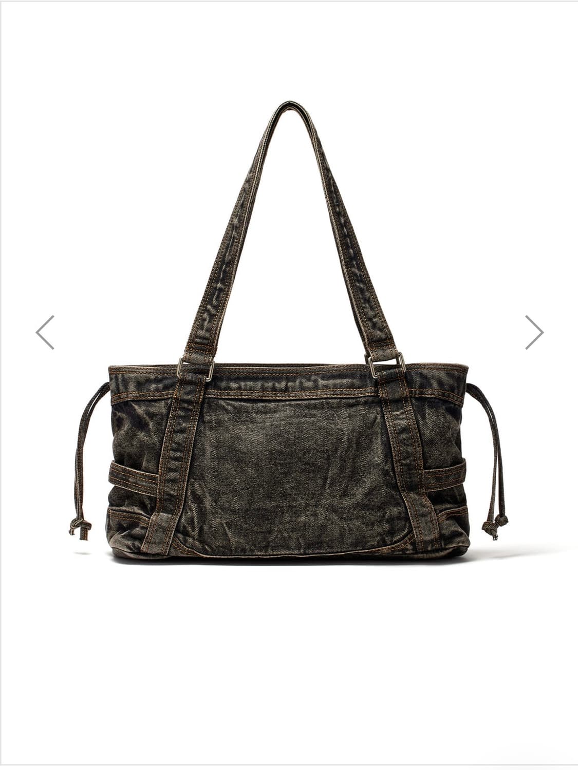 마뗑킴 마틴 워시드 데님 스퀘어 백 인 블랙 상품이미지2