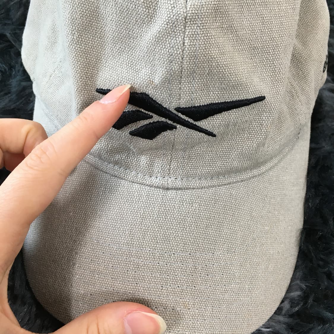 투티/A0 reebok 베이지 빈티지 트윌 로고 워싱 코튼 볼캡 모자 상품이미지7