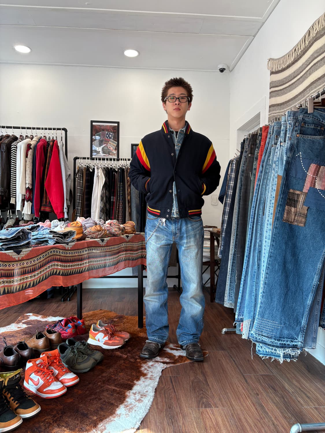 Japanese Vintage 울 혼방 바시티 자켓 상품이미지1