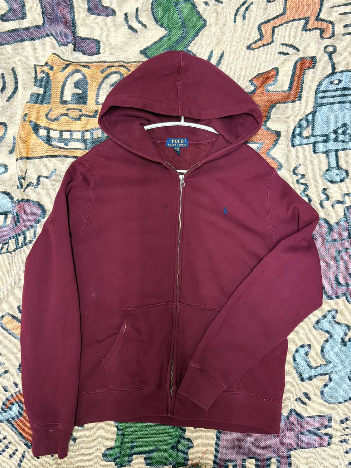 폴로 버건디 후드집업 상품이미지1
