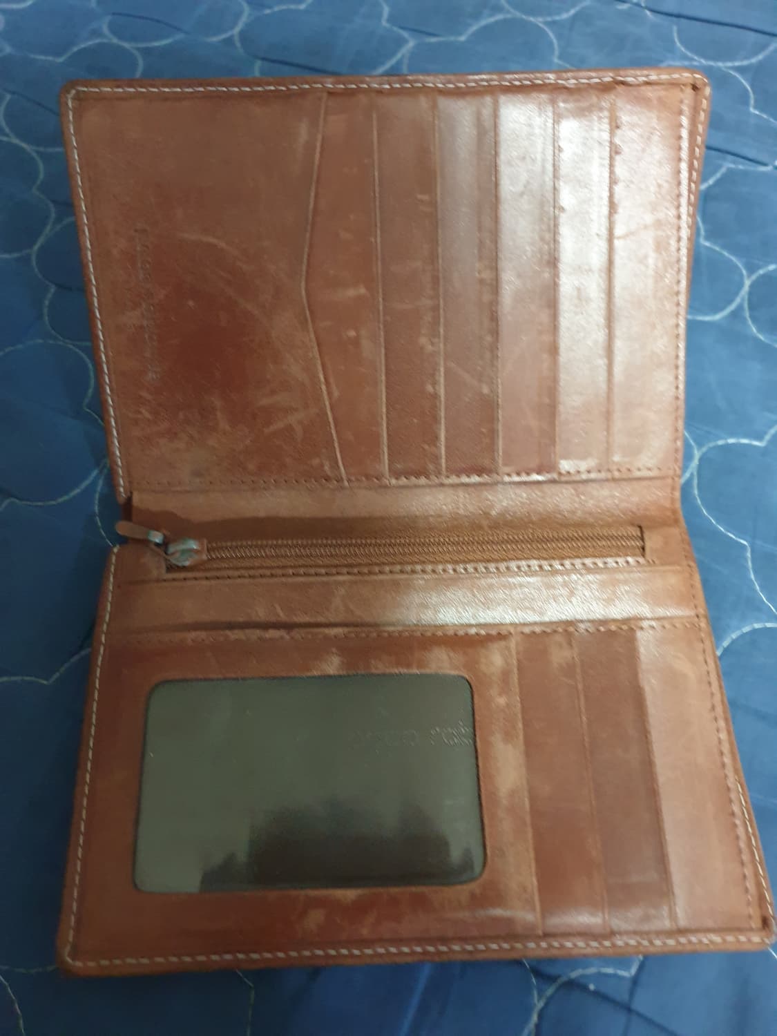 (빈티지) 파코라반 파리 소가죽 에이징 카드 장지갑 브라운 상품이미지2