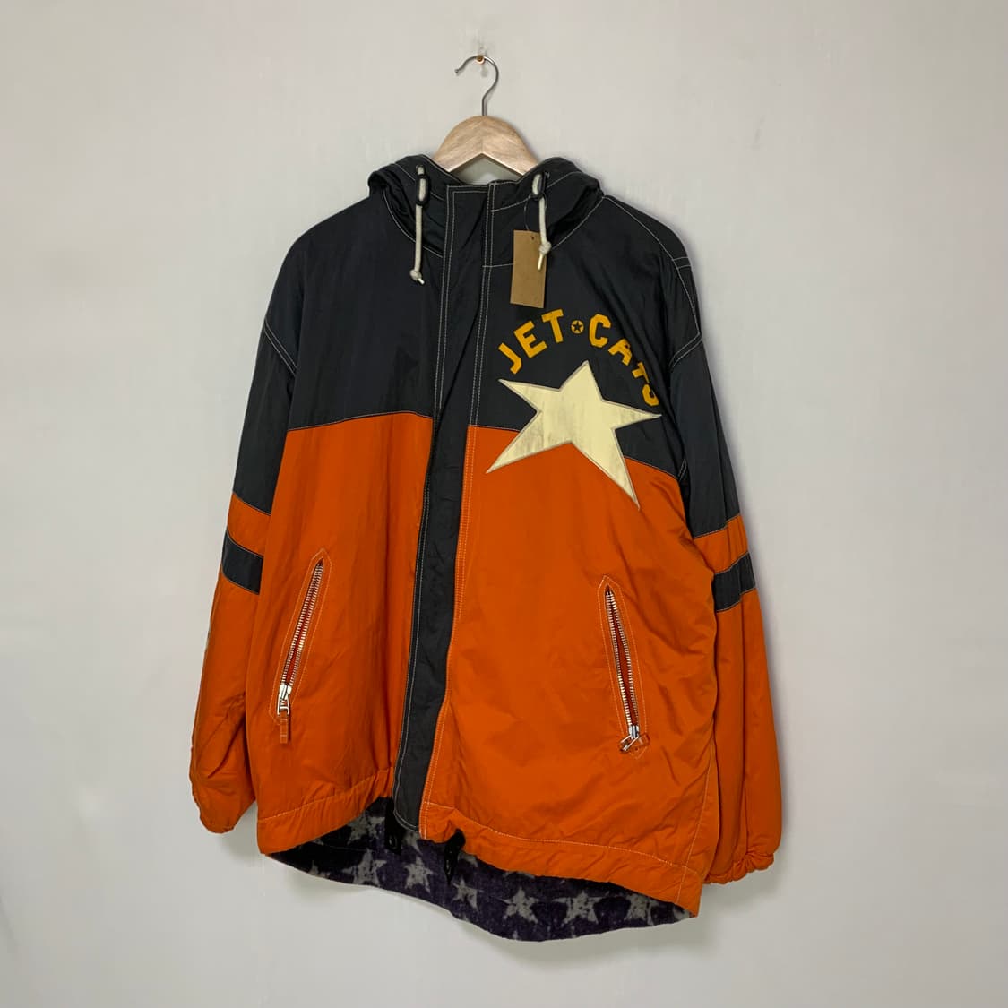 jpn 일본 빈티지 오렌지 스타 후드 바람막이 2010s 상품이미지2