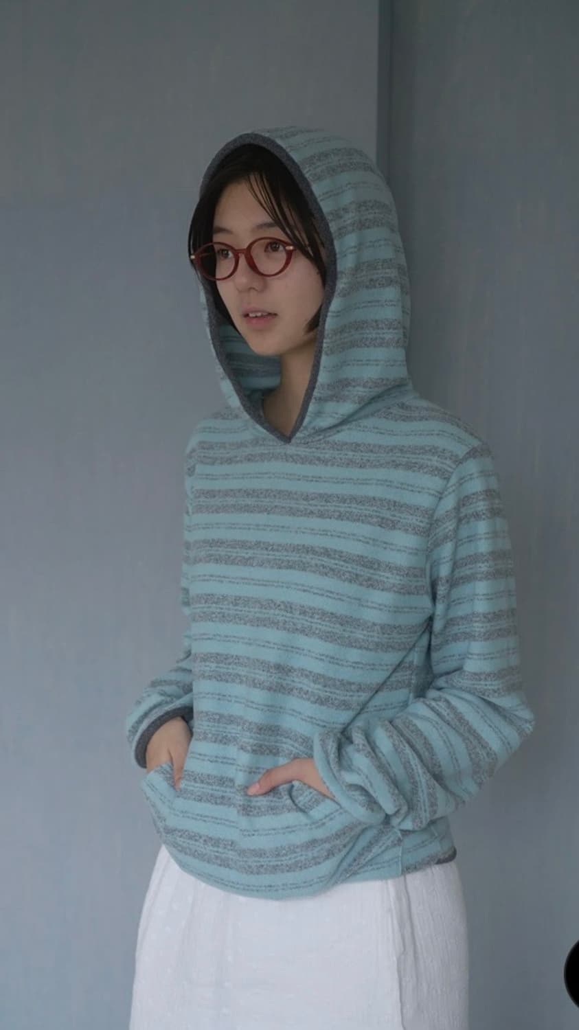 페스토 후디 후드 스트라이프 스웻 후디 tea  상품이미지1