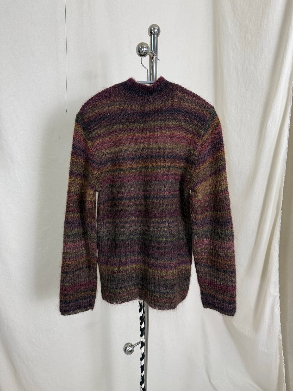 Createur 스트라이프 모크넥 니트 탑 상품이미지5