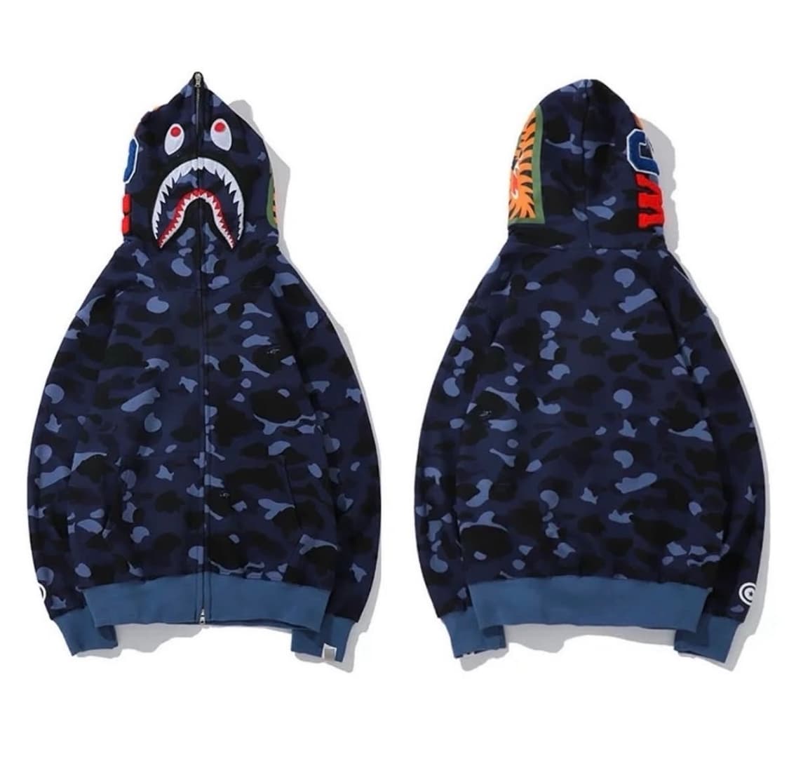 베이프 카모 샤크 풀 집 후드 네이비 상품이미지1