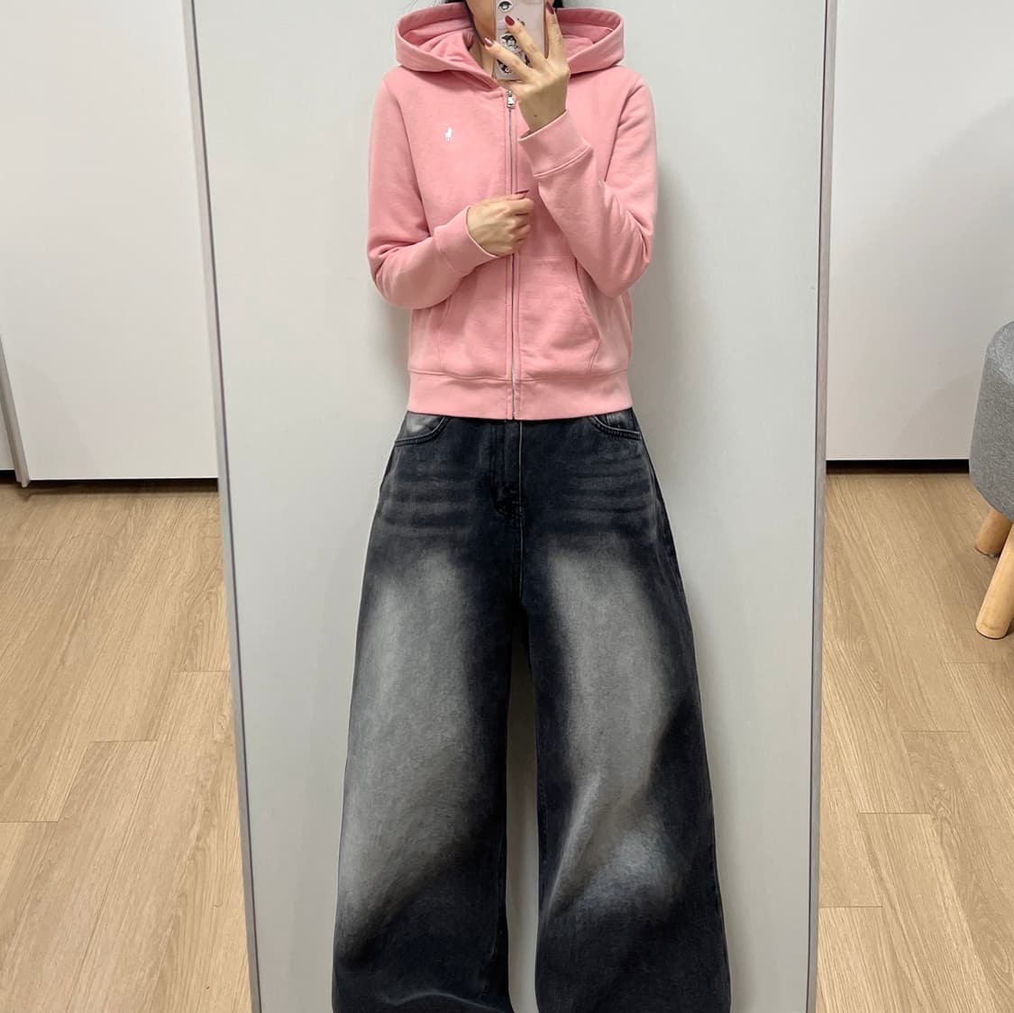 폴로 랄프로렌 신형 실버로고 핑크 후드집업 상품이미지1