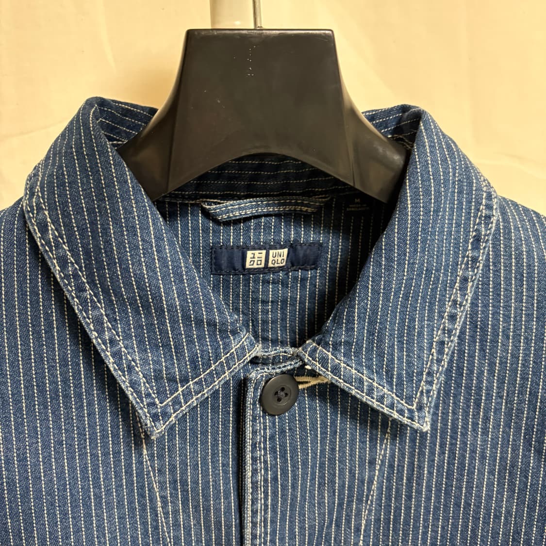 유니클로 히코리 데님 스트라이프 워크자켓 / 블루, M 상품이미지4