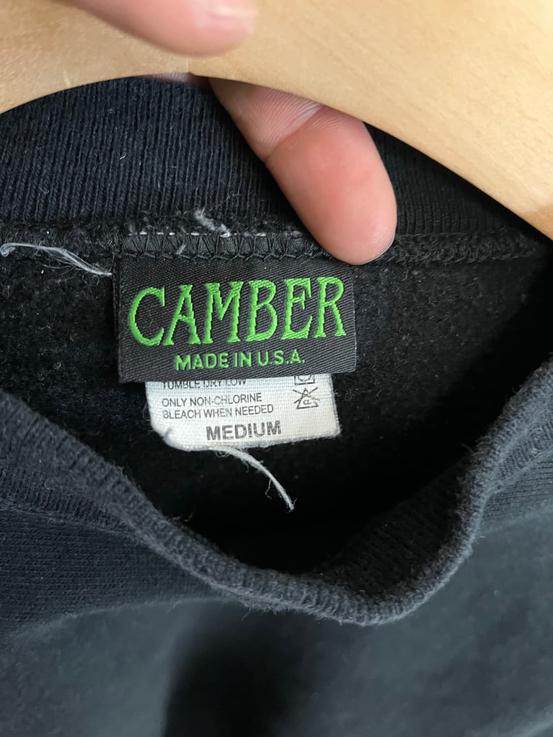 챔버 스웻셔츠 블랙 헤비온즈 M 상품이미지3