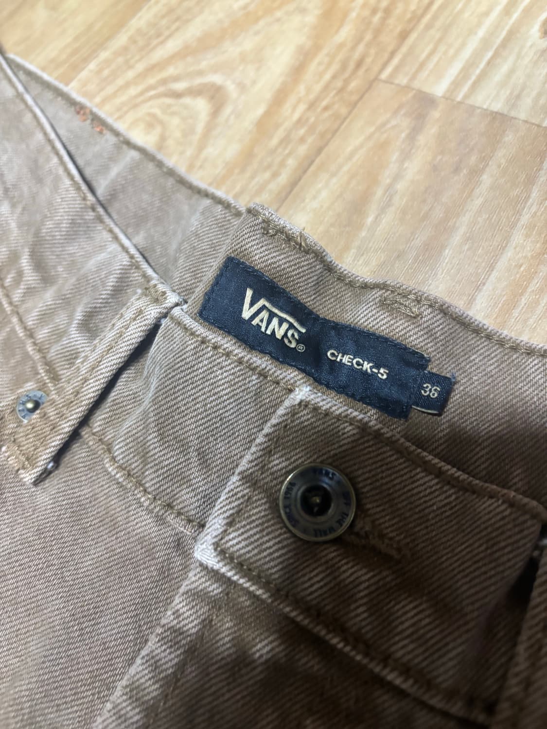 [VANS] 브라운 체크-5 와이드 배기 데님 팬츠 상품이미지4