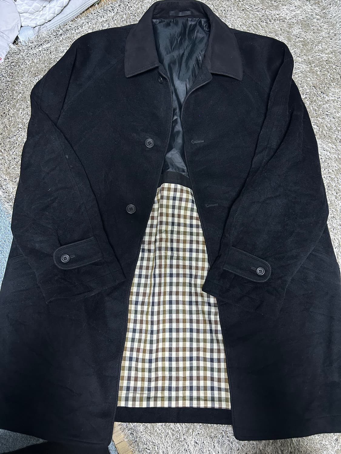 카라 투톤 캐시미어 코트 사이즈 105~110 상품이미지1