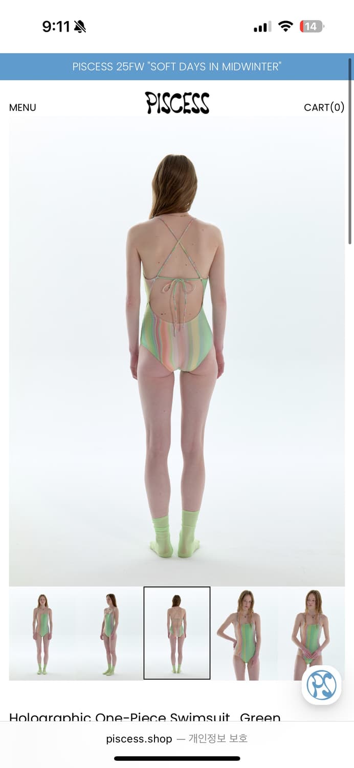 파이시스 홀로그래픽 수영복 S 상품이미지2