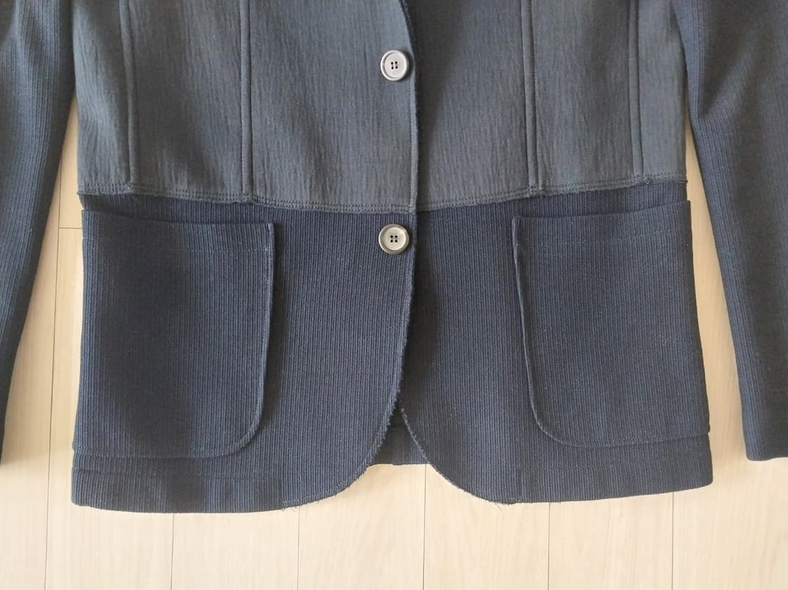 랑방 니트 절개 블레이저 자켓 네이비 상품이미지3