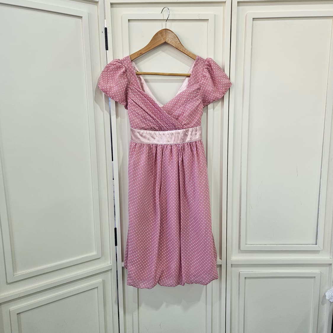 도트 핑크 원피스 상품이미지1
