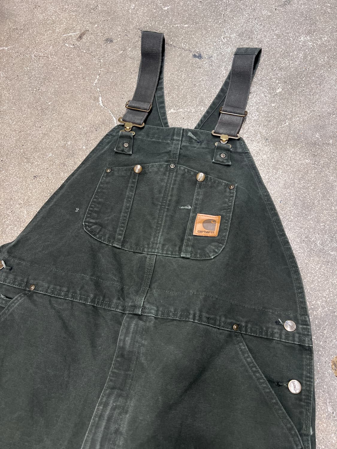 00’s 칼하트 더블니 오버롤 모스그린 상품이미지2