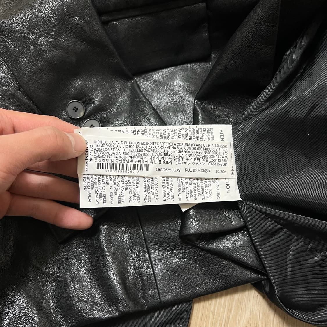 자라 여성 레더 가죽 블레이저 자켓 XS/85 상품이미지5