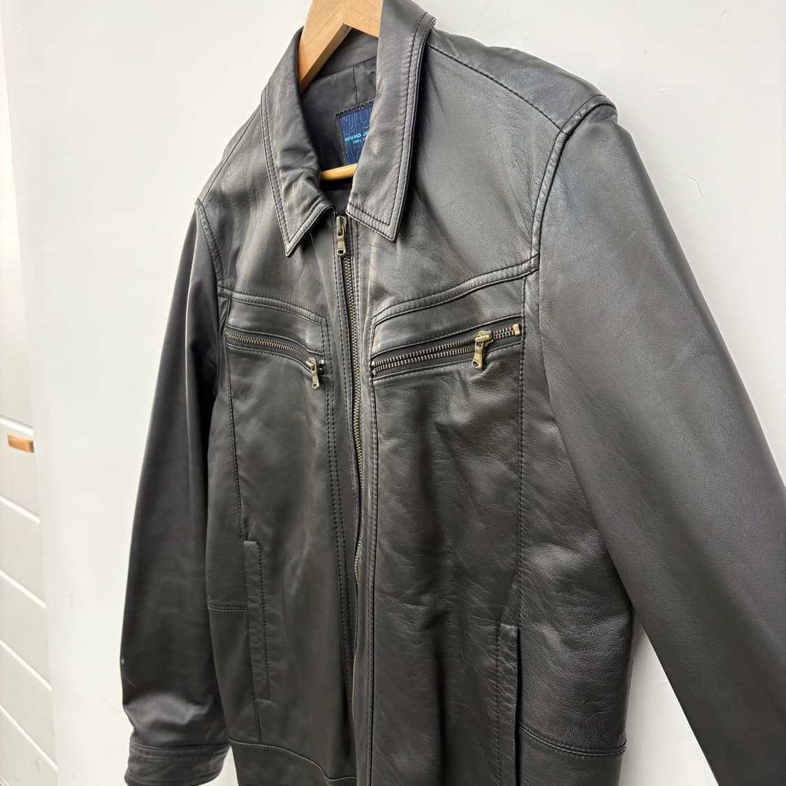 HOUND JEANS 빈티지 블랙 양가죽 자켓 남성 M 상품이미지4