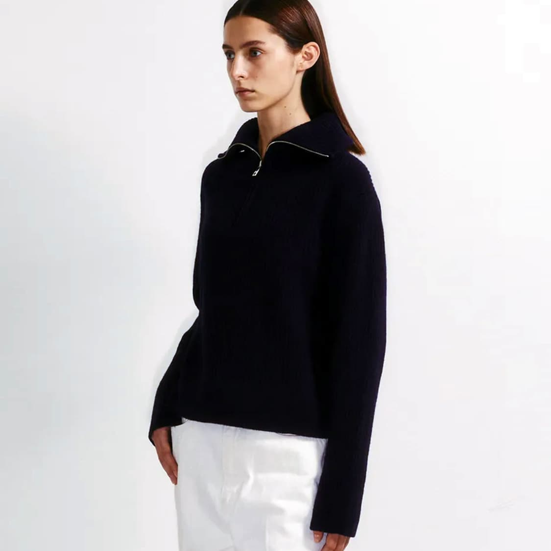 노티아(NOTIA) 캐시미어 하프집업 니트 프리사이즈 새상품 상품이미지2