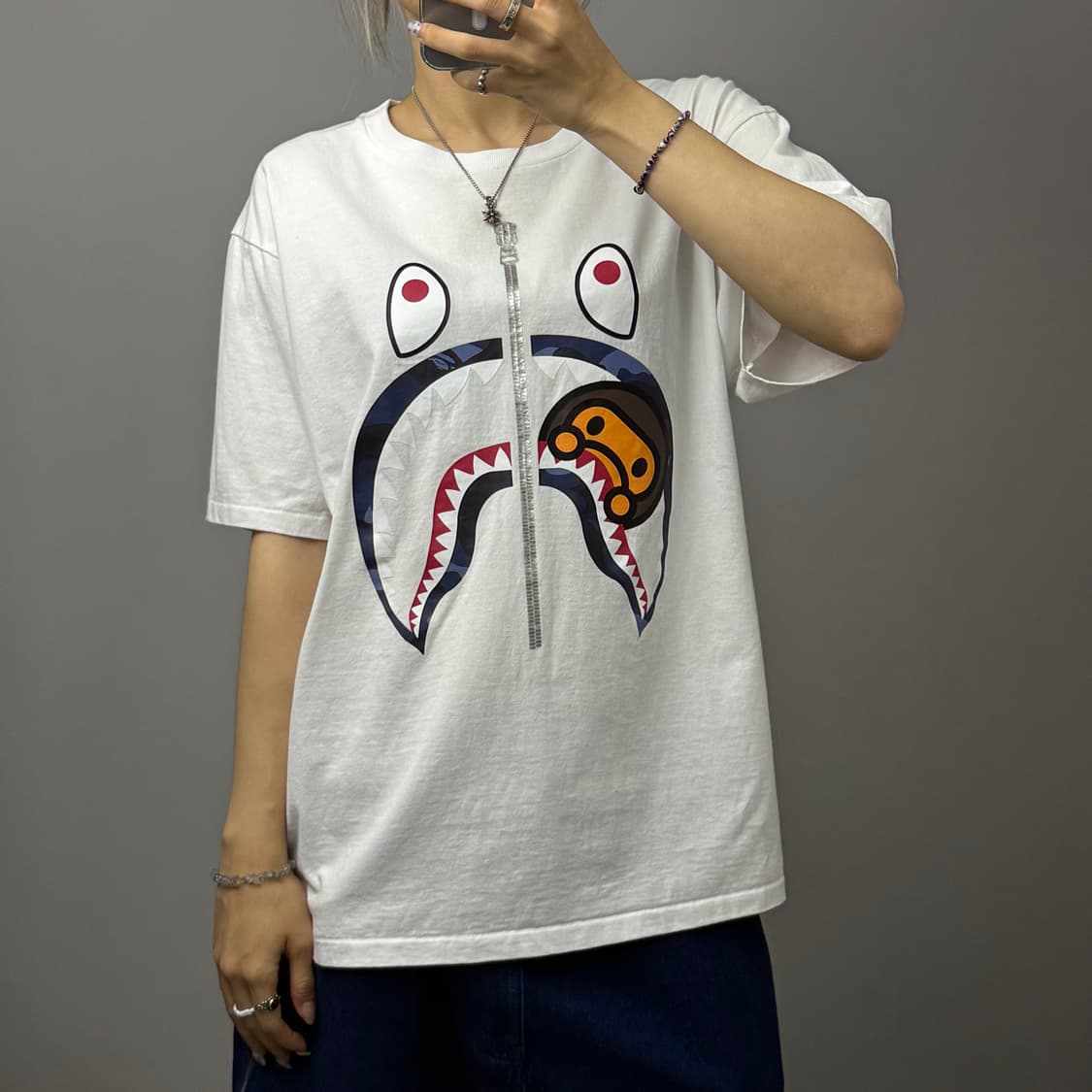 BAPE 베이프 샤크 마일로 빅 프린팅 반팔 티셔츠 상품이미지2
