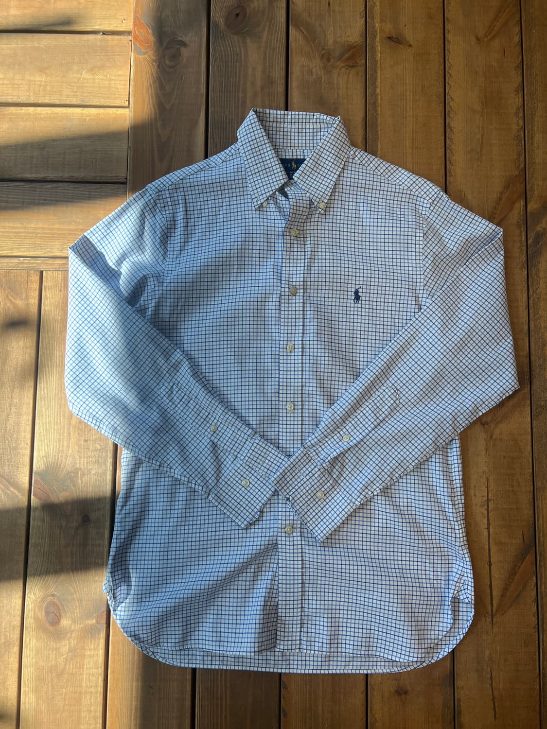 폴로 블루 체크 셔츠 상품이미지6