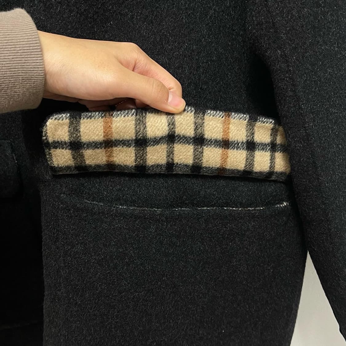 빈티지 올드스쿨 램스울 핸드메이드 코트 상품이미지4