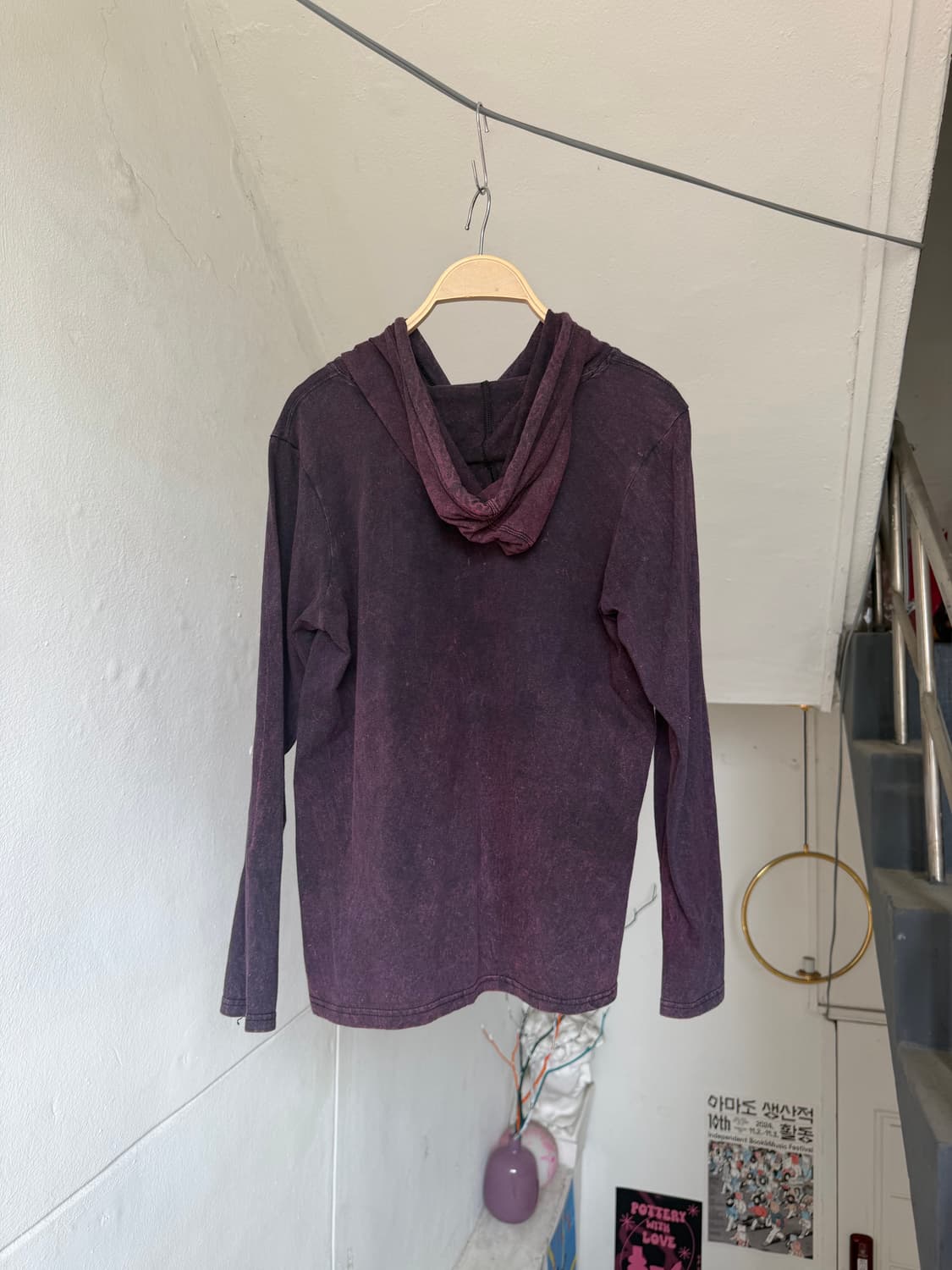 빈티지 퍼플 프린팅 후디 상품이미지5