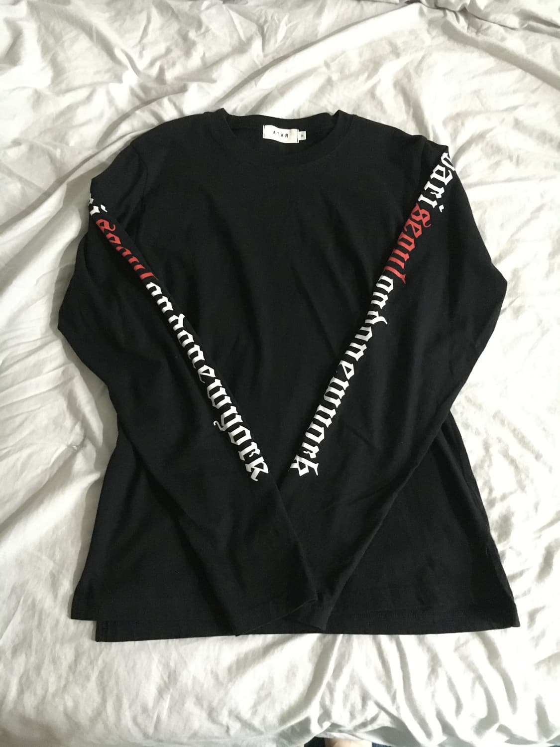 아타르 레터링 블랙 힙합 롱슬리브 상품이미지1