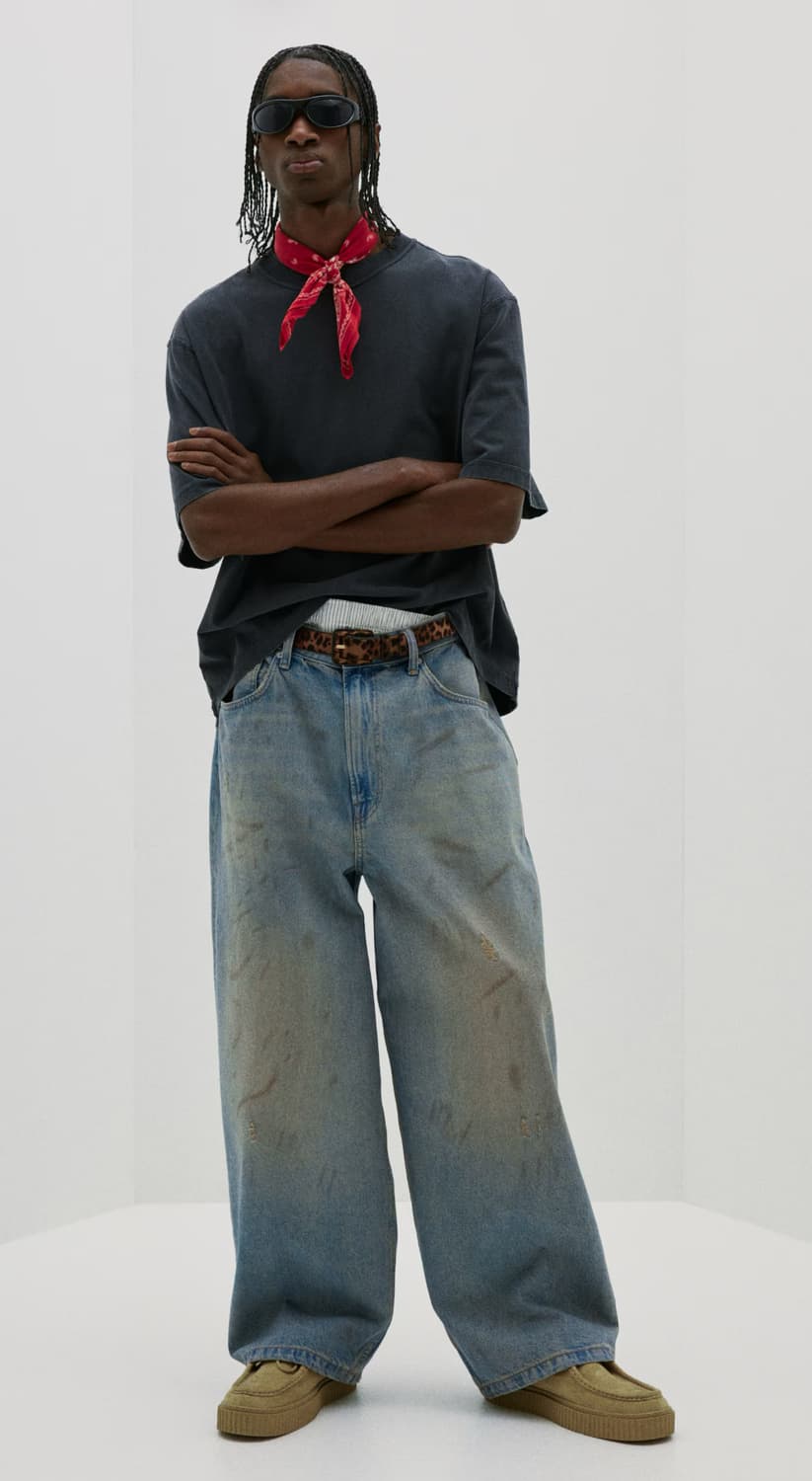 H&M 슈퍼 배기 데님 팬츠 상품이미지1