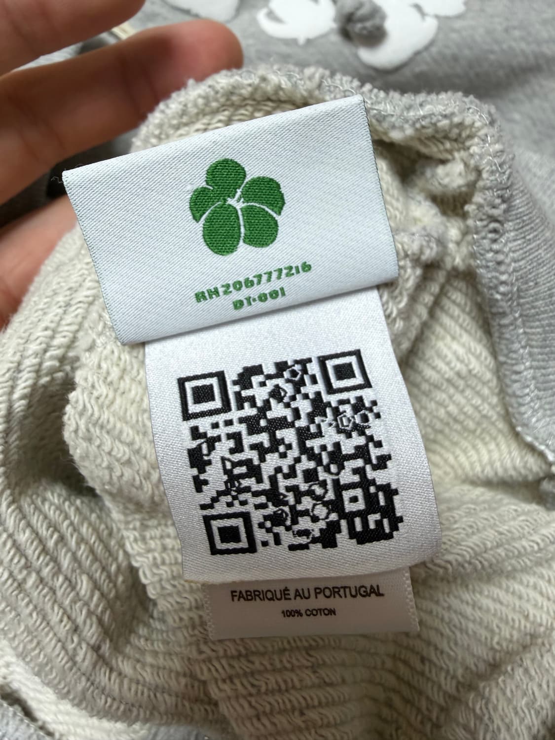 (미시착 새상품) XS 데님티어스 회색 후드집업 상품이미지4