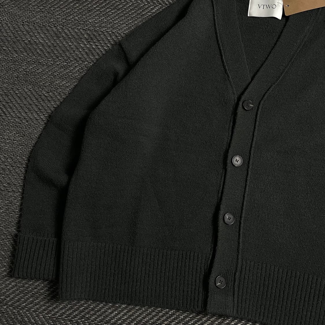 VTWO 미니멀 박시핏 울 가디건 챠콜o 4812 상품이미지3