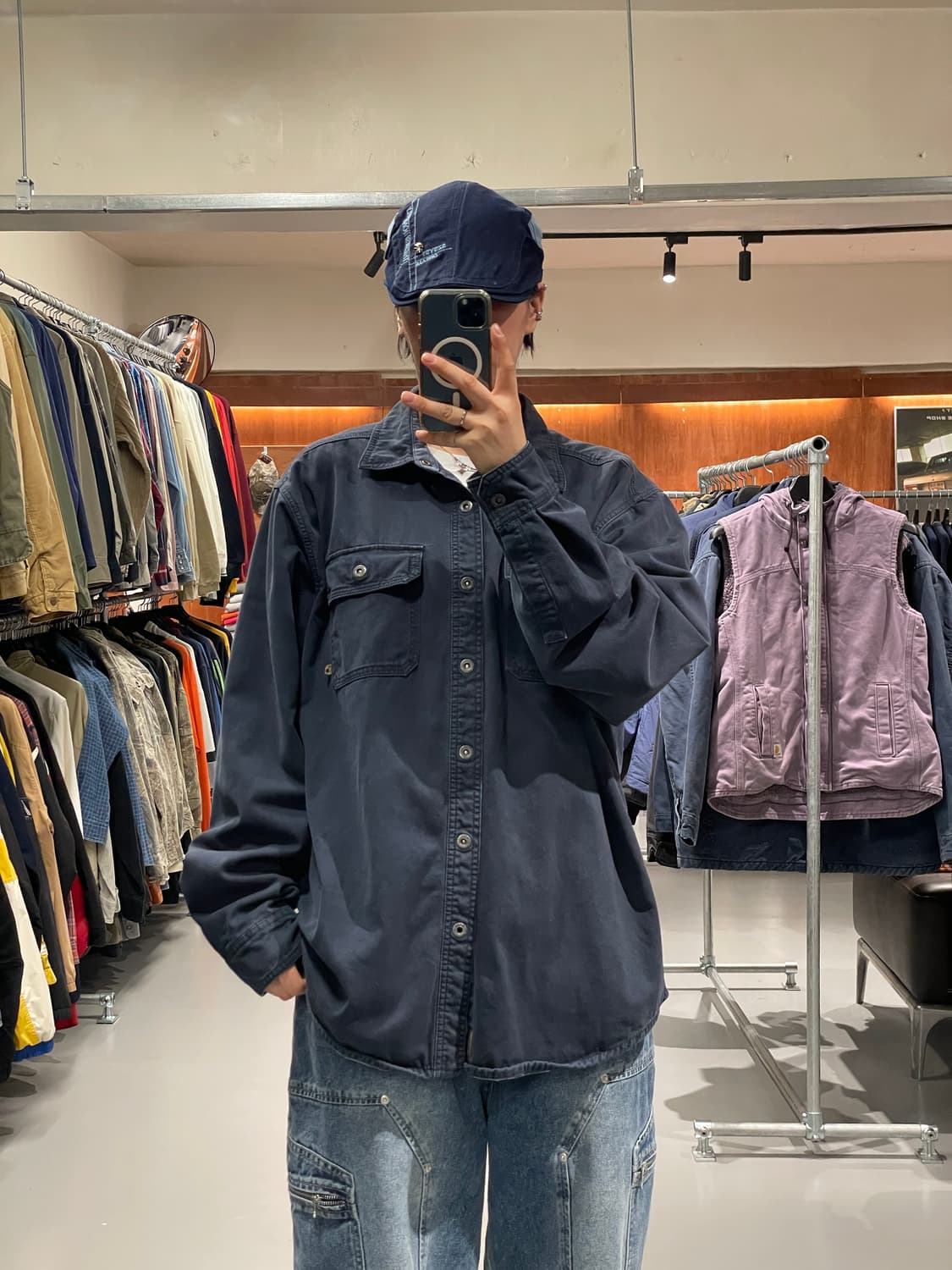 빈티지 워크 셔츠 (Navy)    상품이미지1