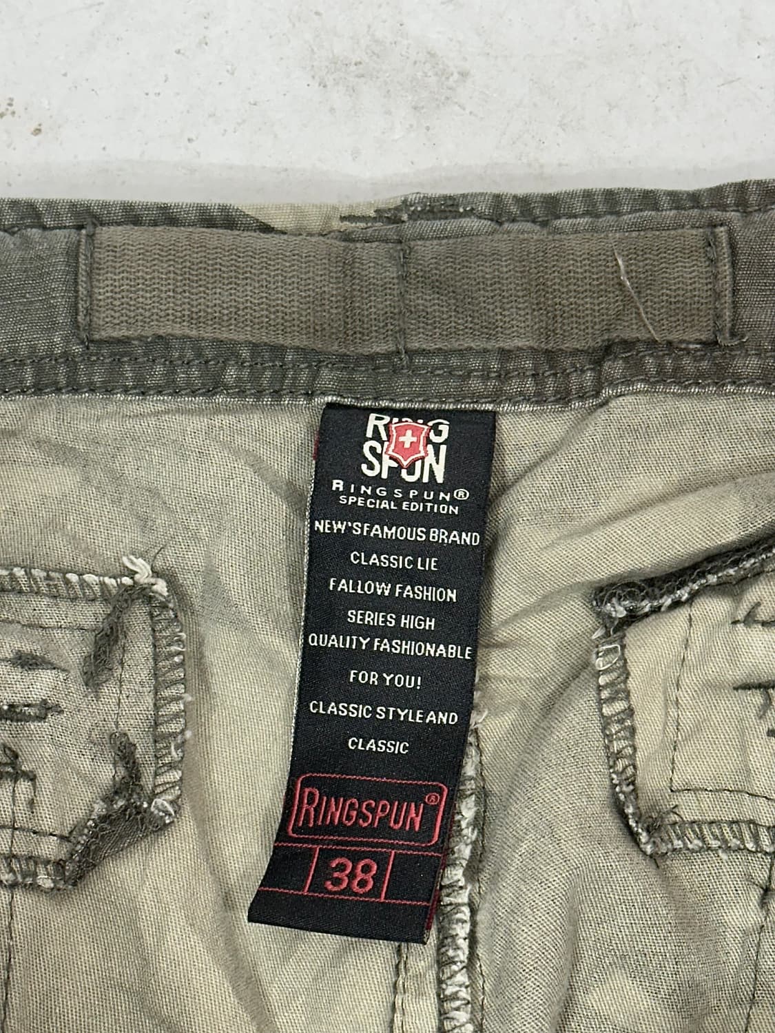 90s 링스펀 빈티지 벨트 와이드 포켓 디테일 프린팅 밀리터리 카모 팬츠 상품이미지7