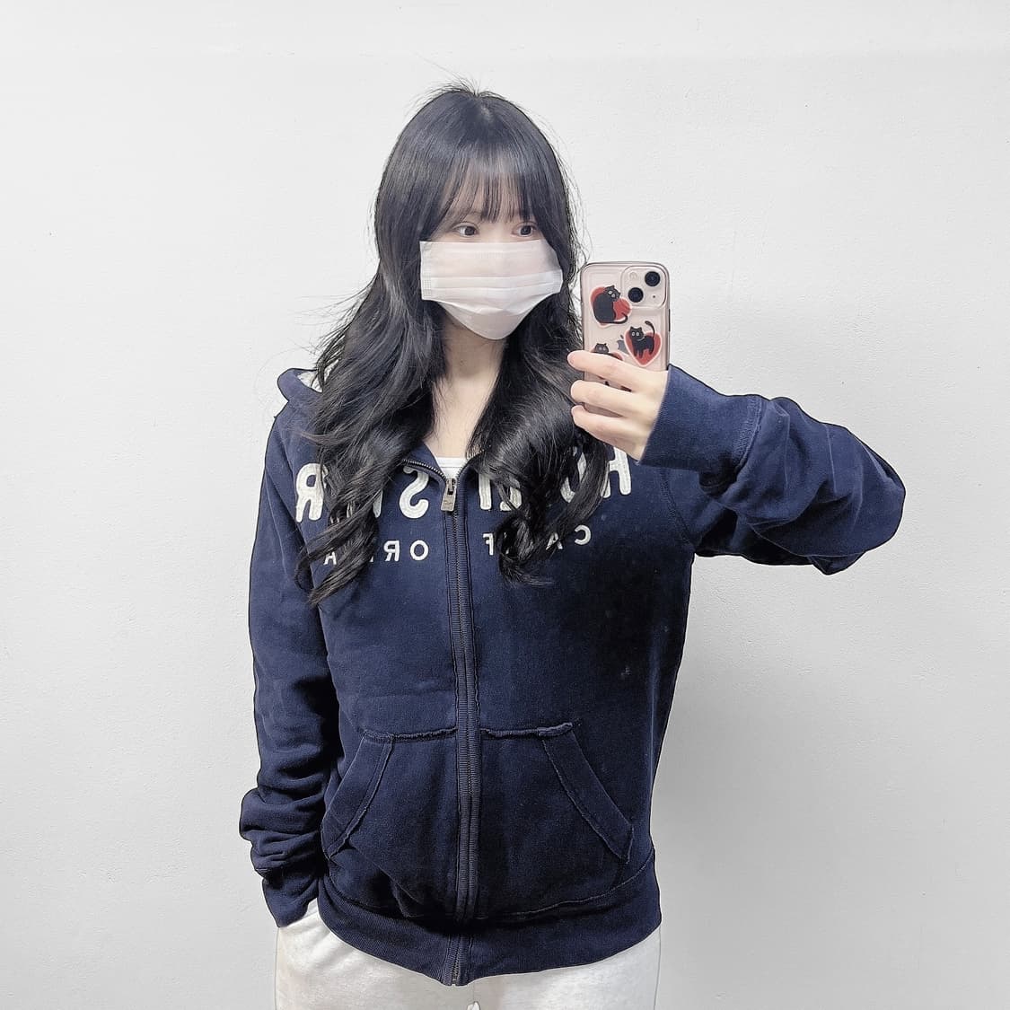 홀리스터 스펠 로고 후드집업 네이비 상품이미지1