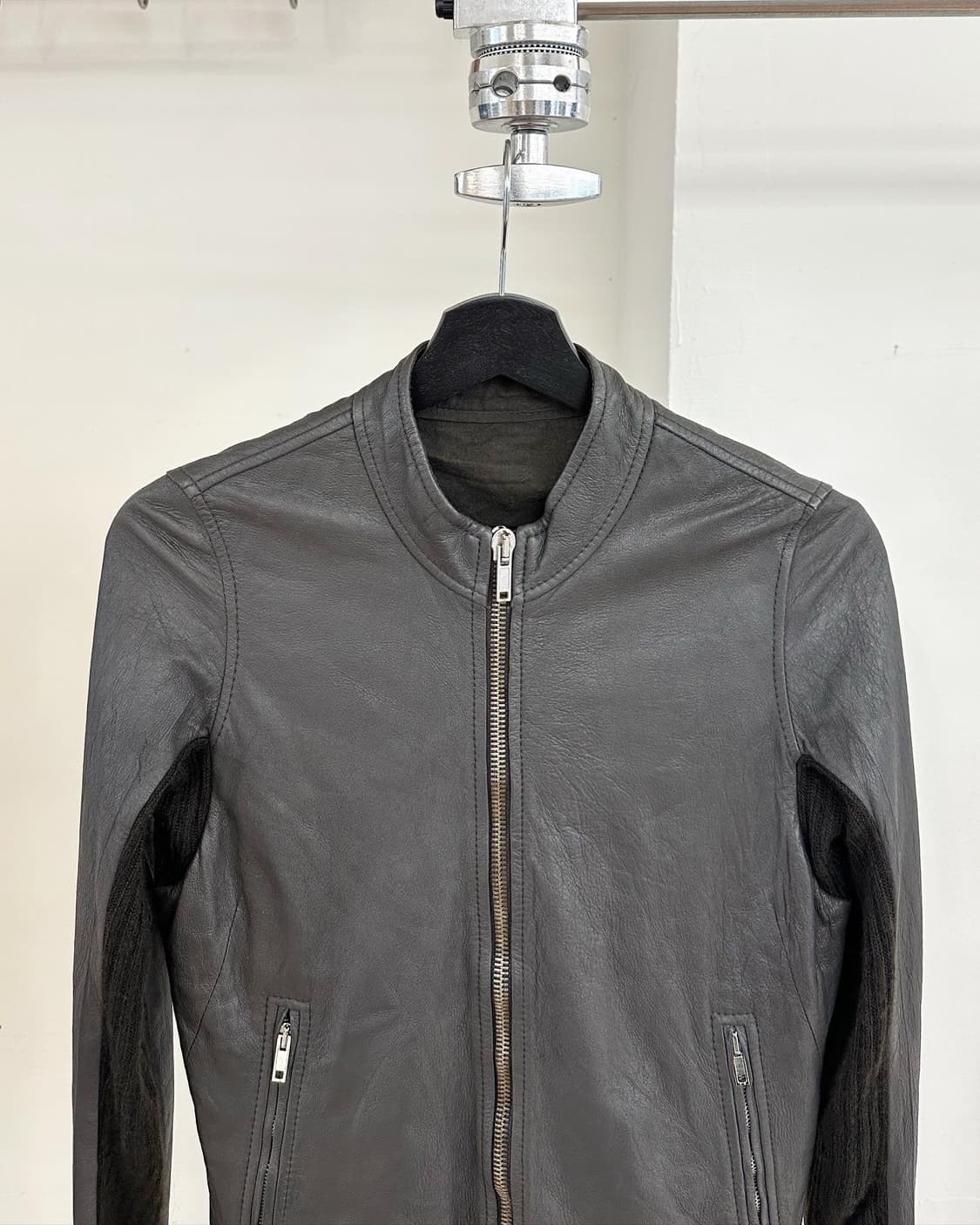 릭 오웬스 블랙 쉽스킨 레더 자켓  상품이미지2