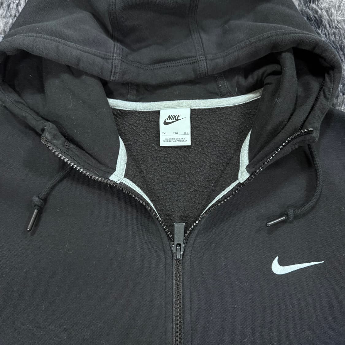 투티/0108 나이키 검정 기모 블랙 후드집업 상품이미지4