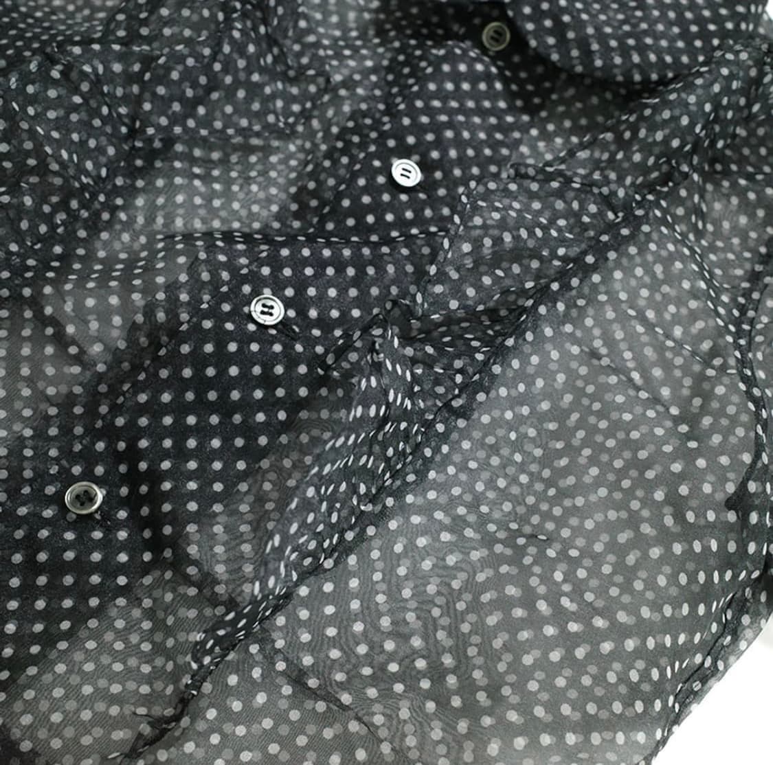꼼데가르송 블랙 오간자 도트 프릴 블라우스 상품이미지3