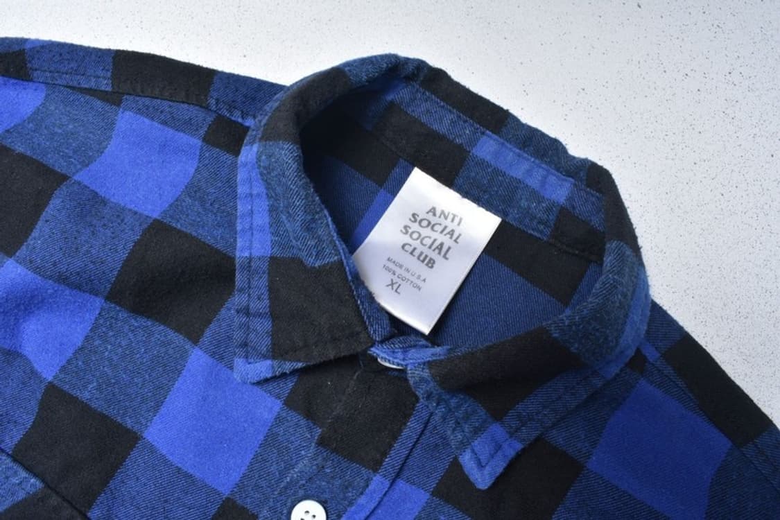 안티소셜클럽 빅레터링 울 모직 체크 셔츠 남방 N0939 상품이미지8