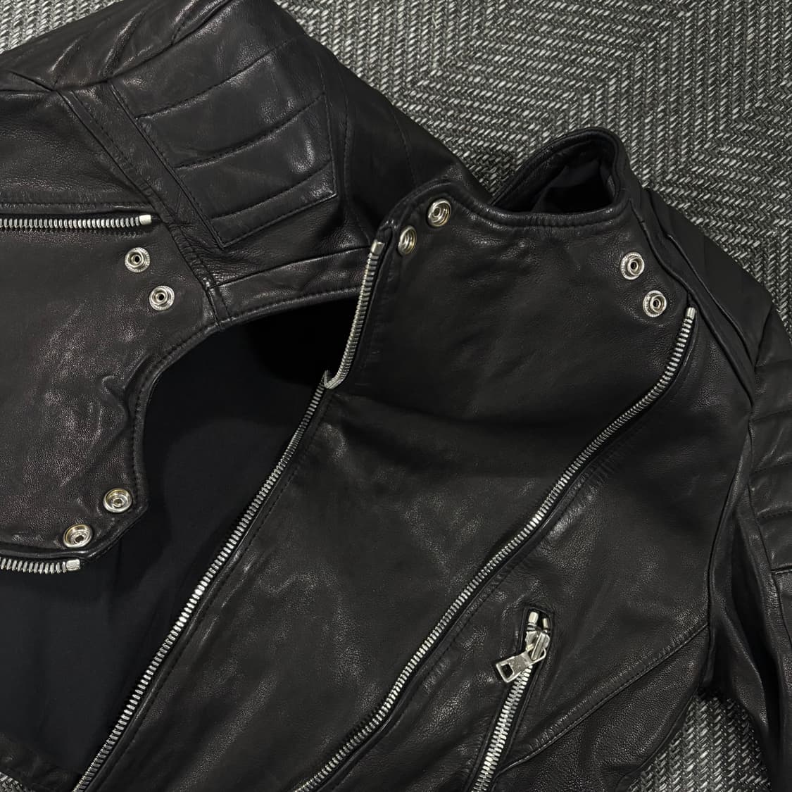 급처 발망 스타일 바이커 램스킨 자켓 상품이미지10