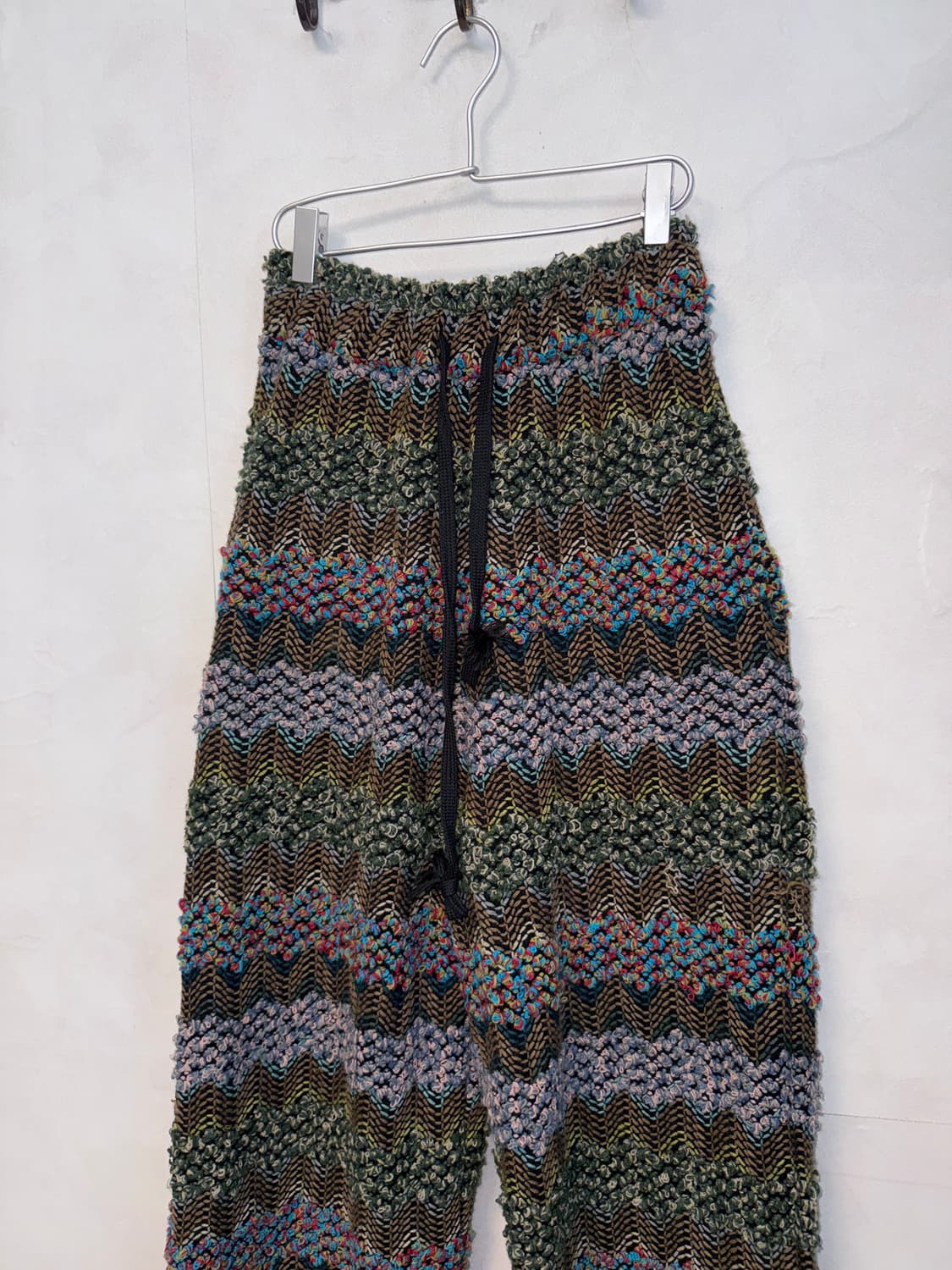 Khaki ethnic hippie color mix knit pants 상품이미지3