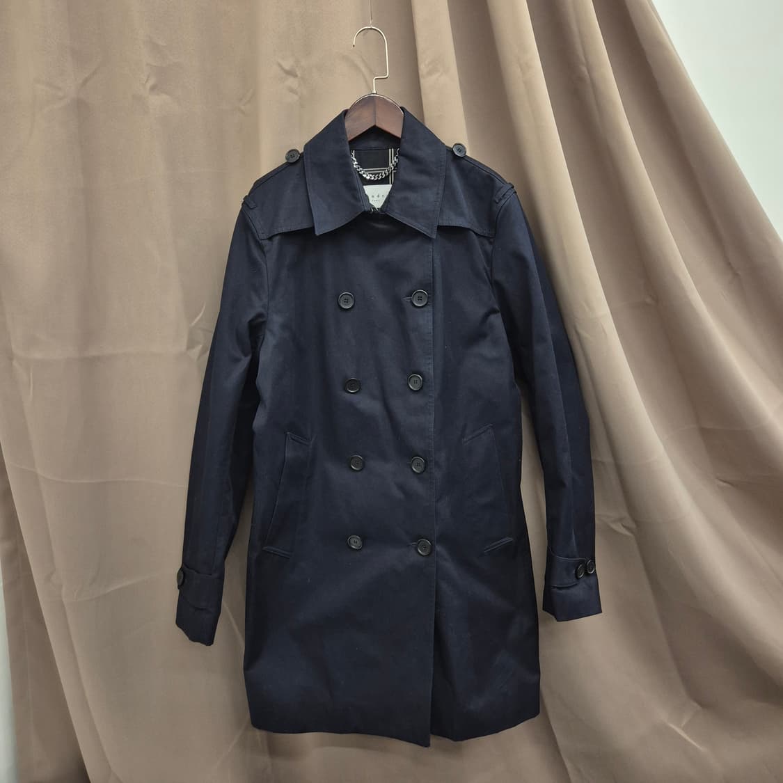 산드로 슬림핏 클래식 더블 브레스티드 트렌치코트 M 상품이미지1