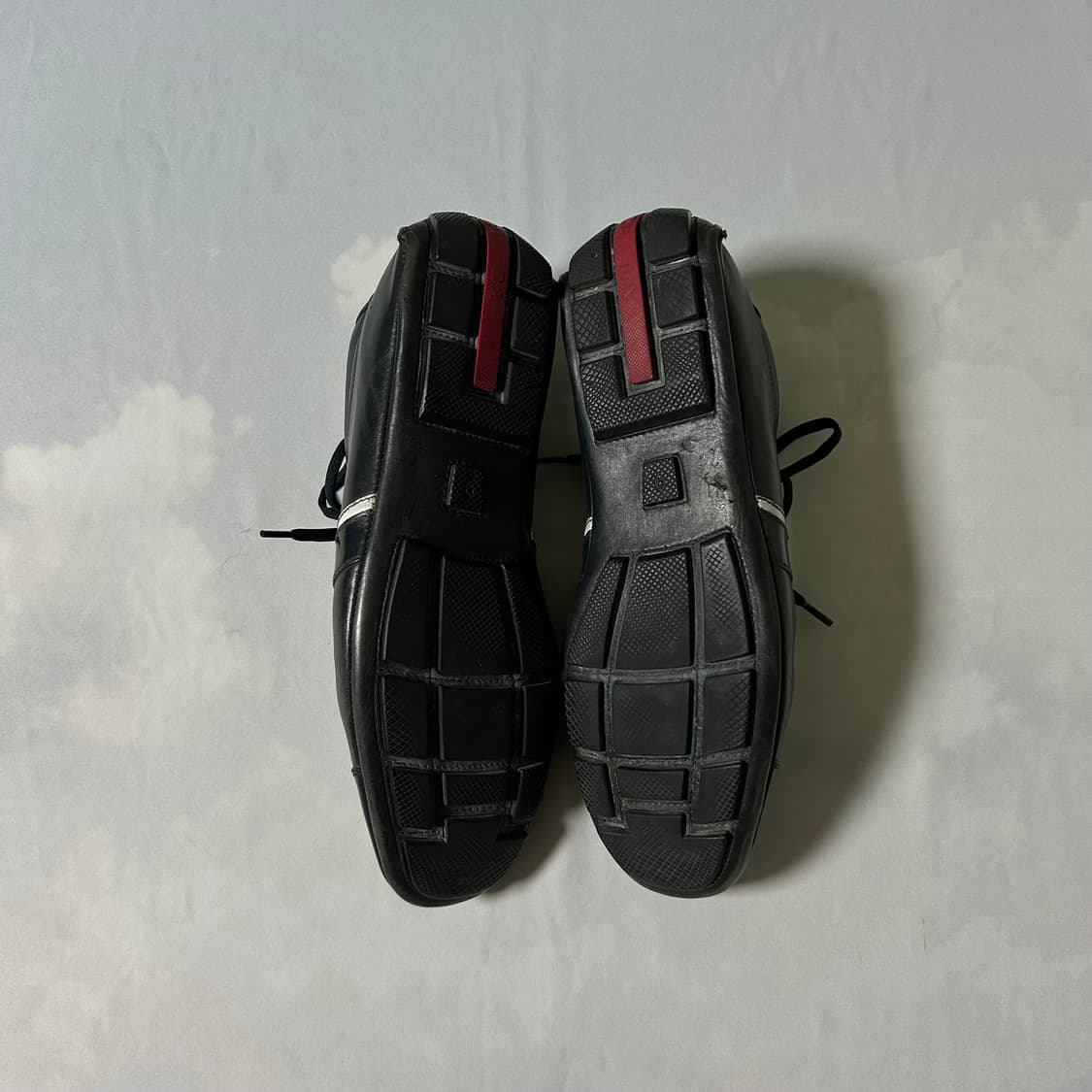 Prada sports leather sneakers dark navy 상품이미지5