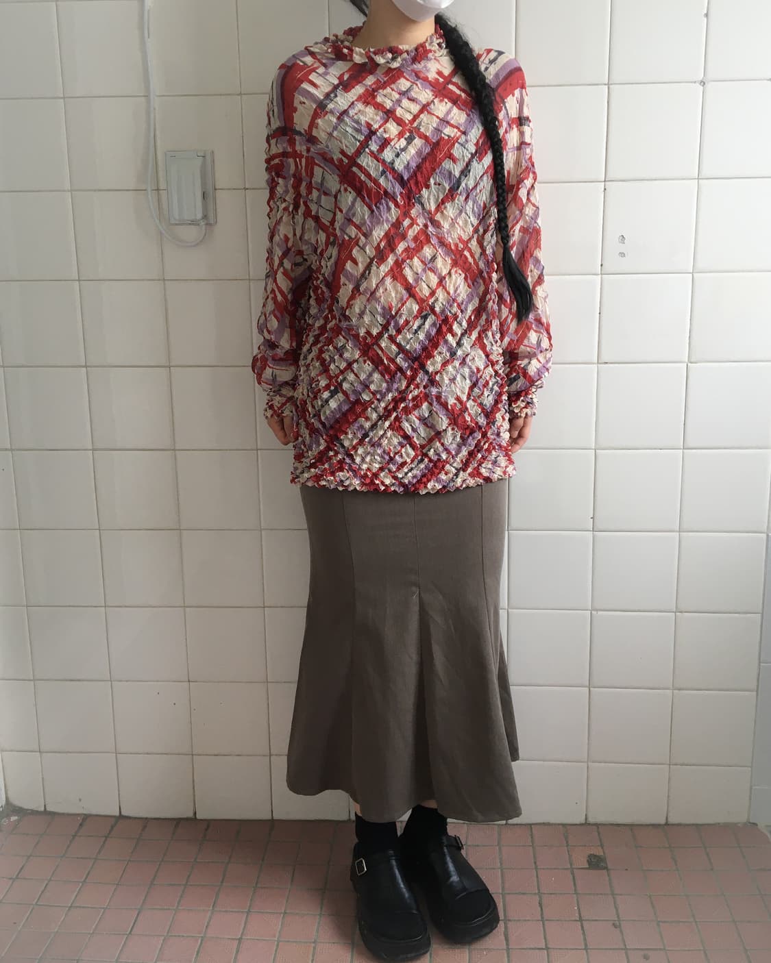 Pattern pleats top 상품이미지3