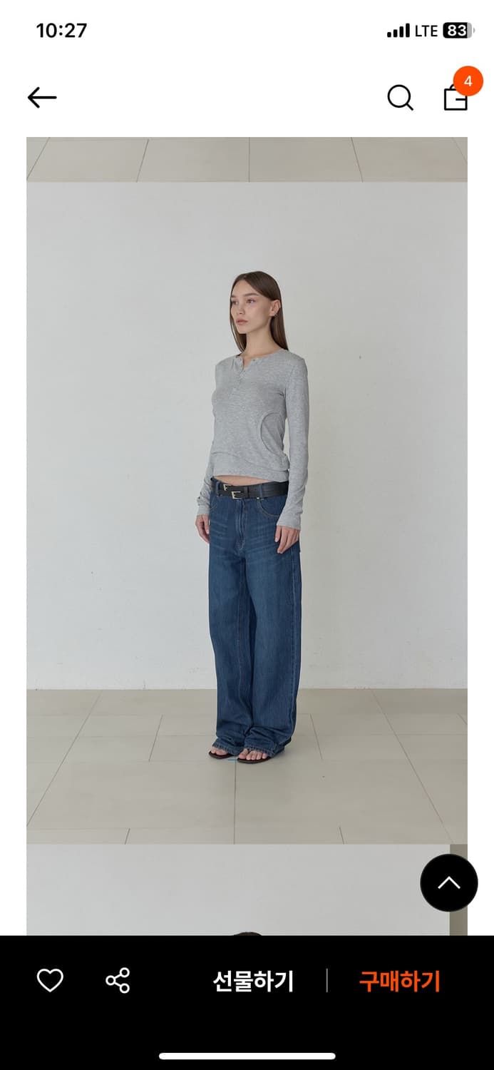 오데스 RELAXED SEMI BAGGY JEANS - BLUE (M) 상품이미지3