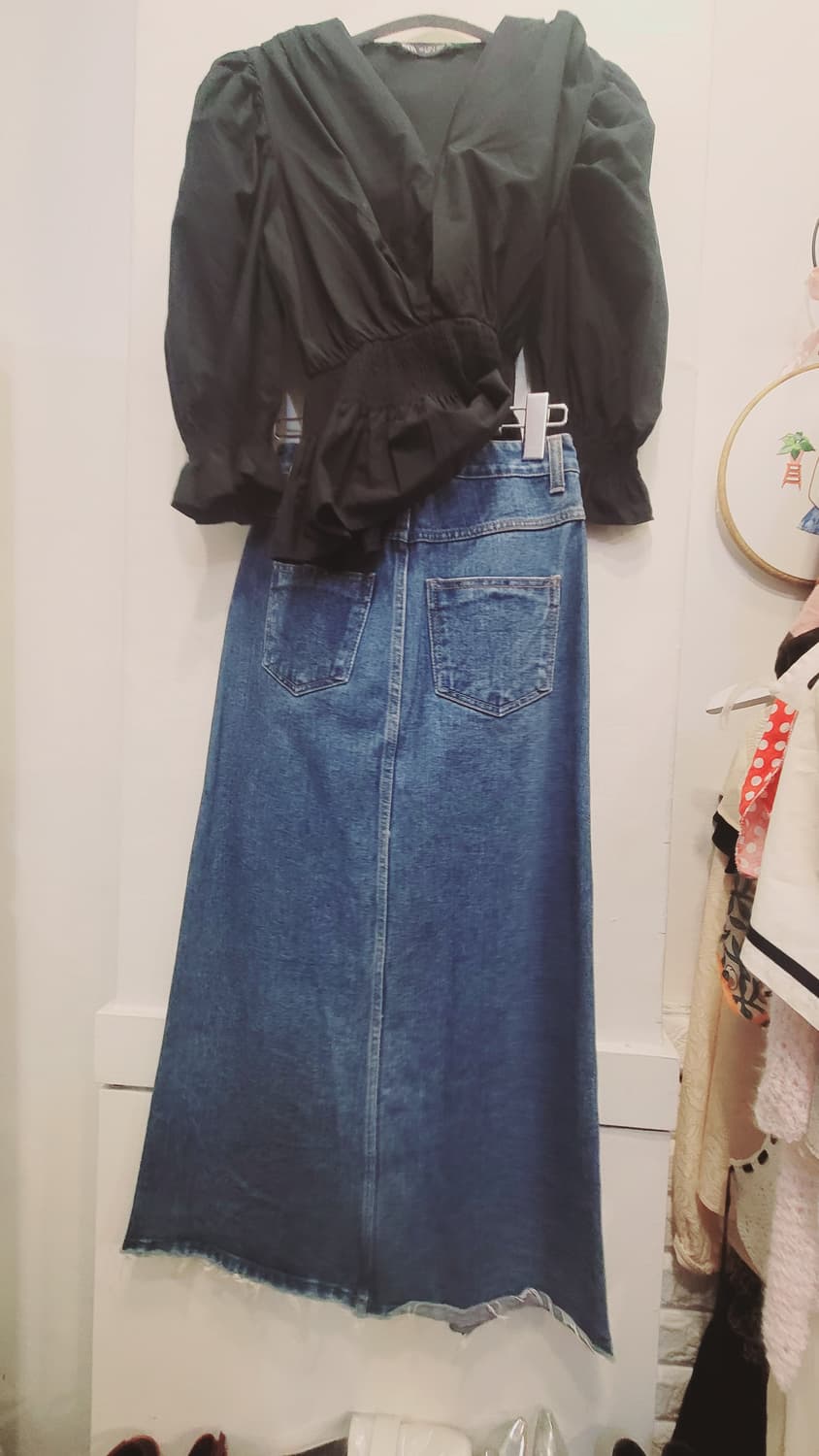 자라 벌룬퍼프. 디자이너  데님 스커트 상품이미지7