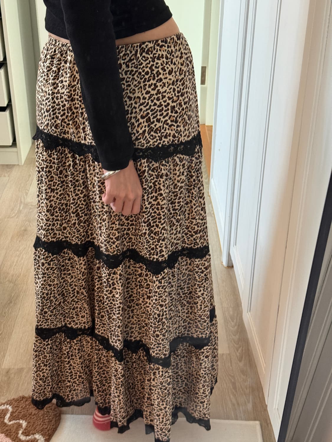 omighty logo long skirt leopard 상품이미지5