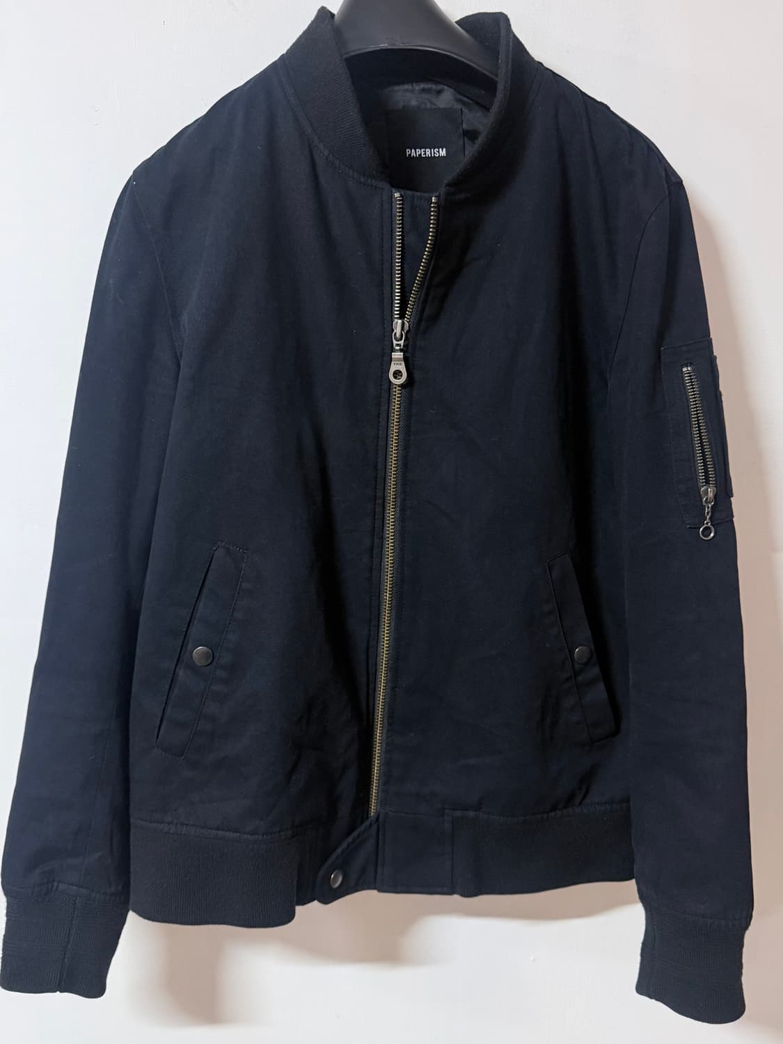 페이퍼리즘 블랙 MA-1 집업 블루종 자켓 L 상품이미지1