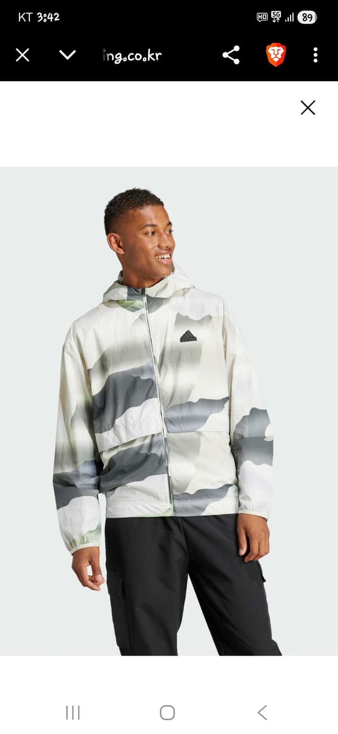 아디다스 뉴 시티 이스케이프 원광대 프린팅 바람막이 자켓 xl 상품이미지6