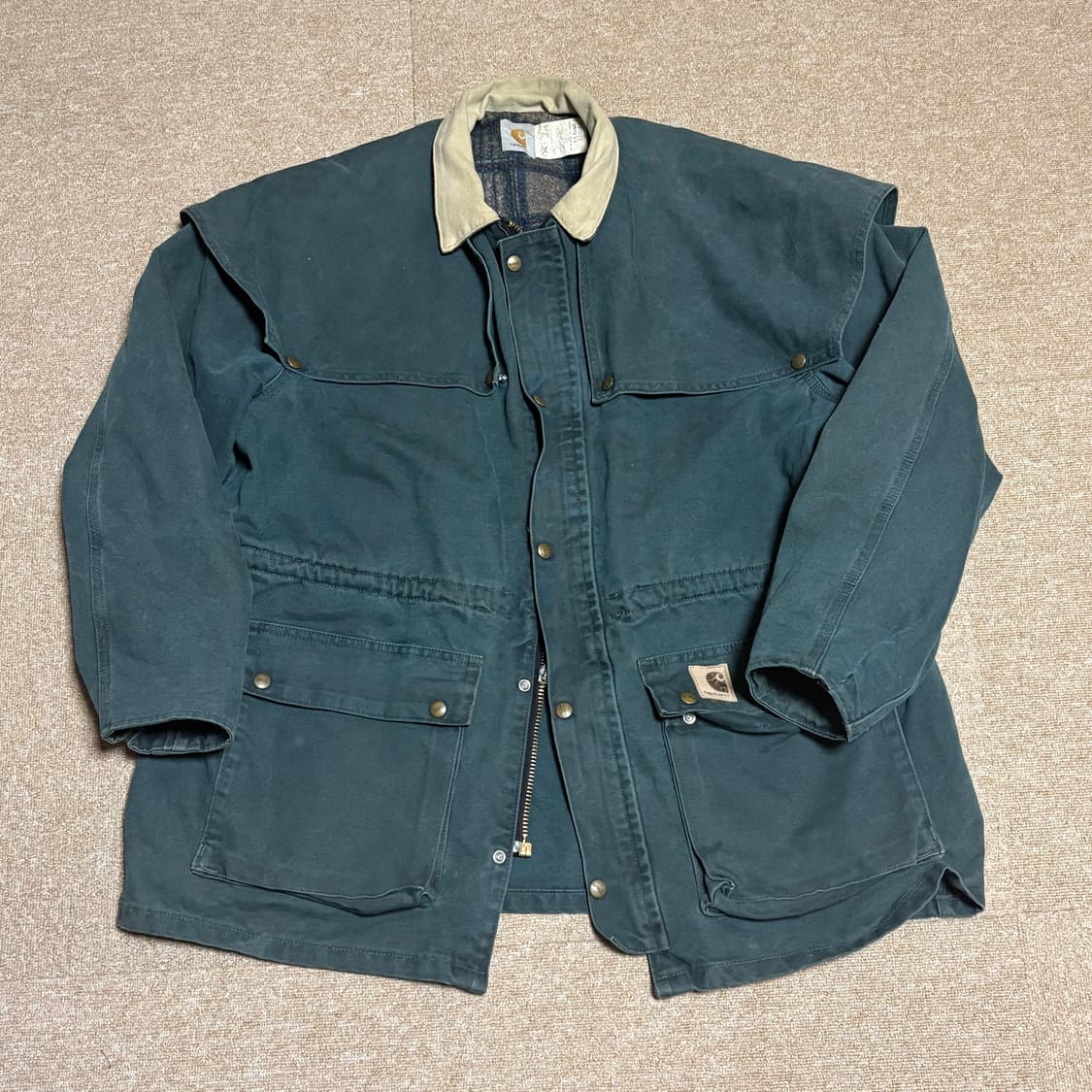90s 칼하트 헌터그린 케이프 코트 XL 상품이미지1