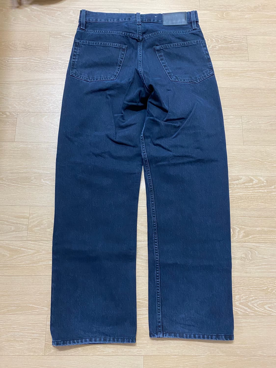 선플라워 루즈핏 데님 (30) 블루 블랙 상품이미지5