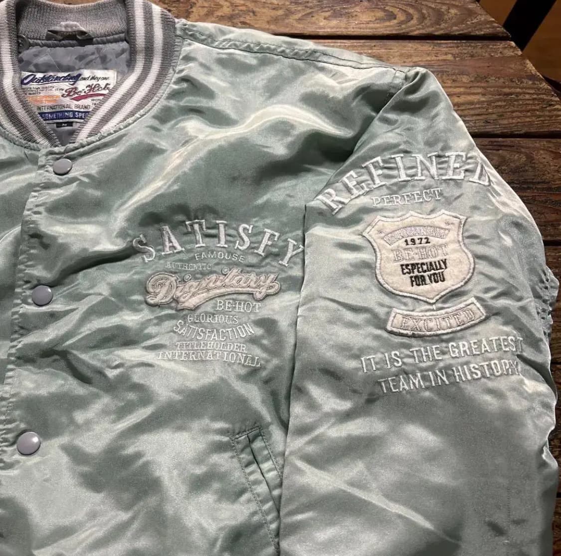 터콰이즈 민트 바시티 자수 로고 Prosper 빈티지 상품이미지5